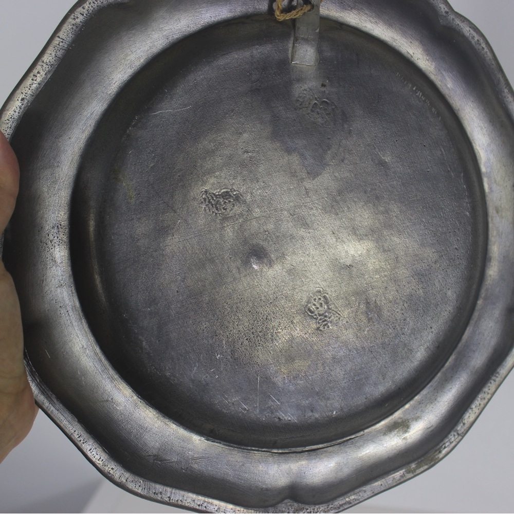 Antique Pewter Plate 10.5” Tray or Dish Drinks, Food Styling, Photography Prop - Picture 7 of 8